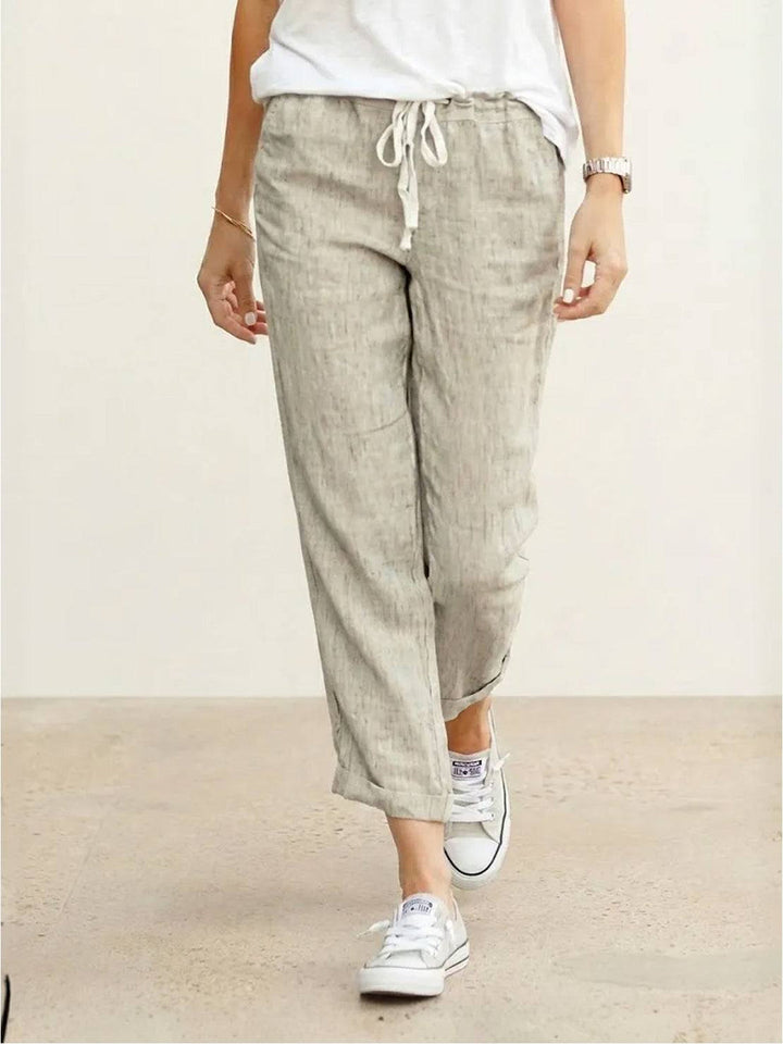 Mila | Straight Leg Pants With Drawstring Waist