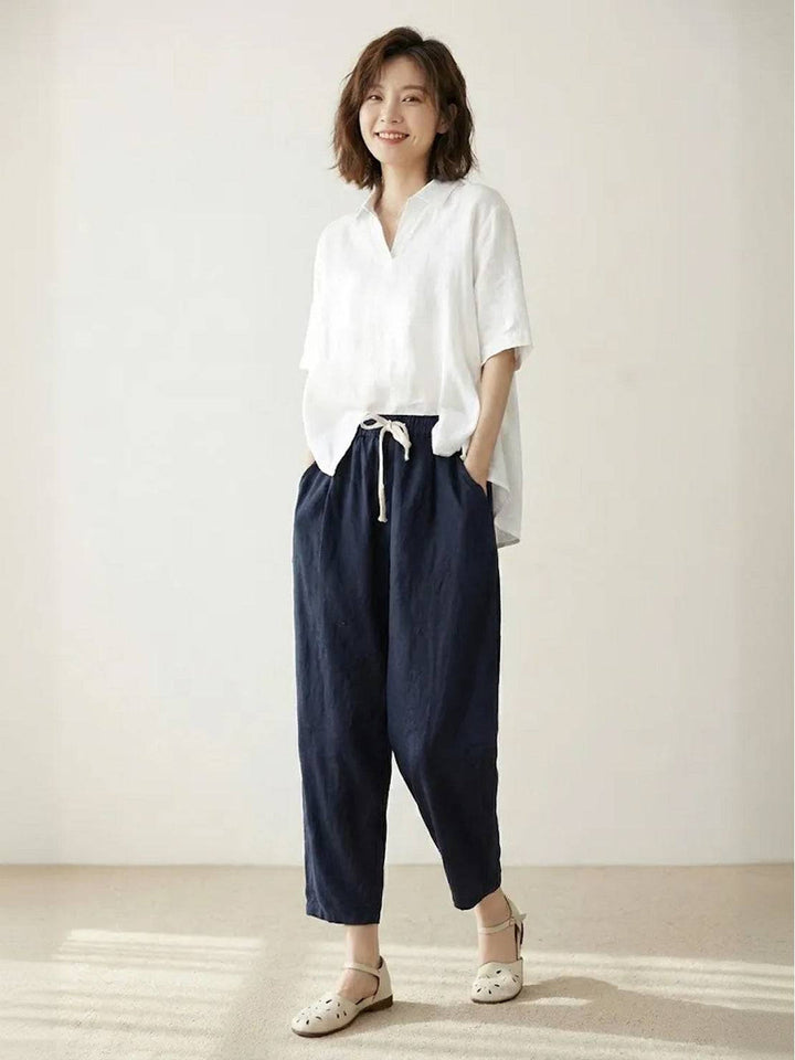 Mila | Straight Leg Pants With Drawstring Waist