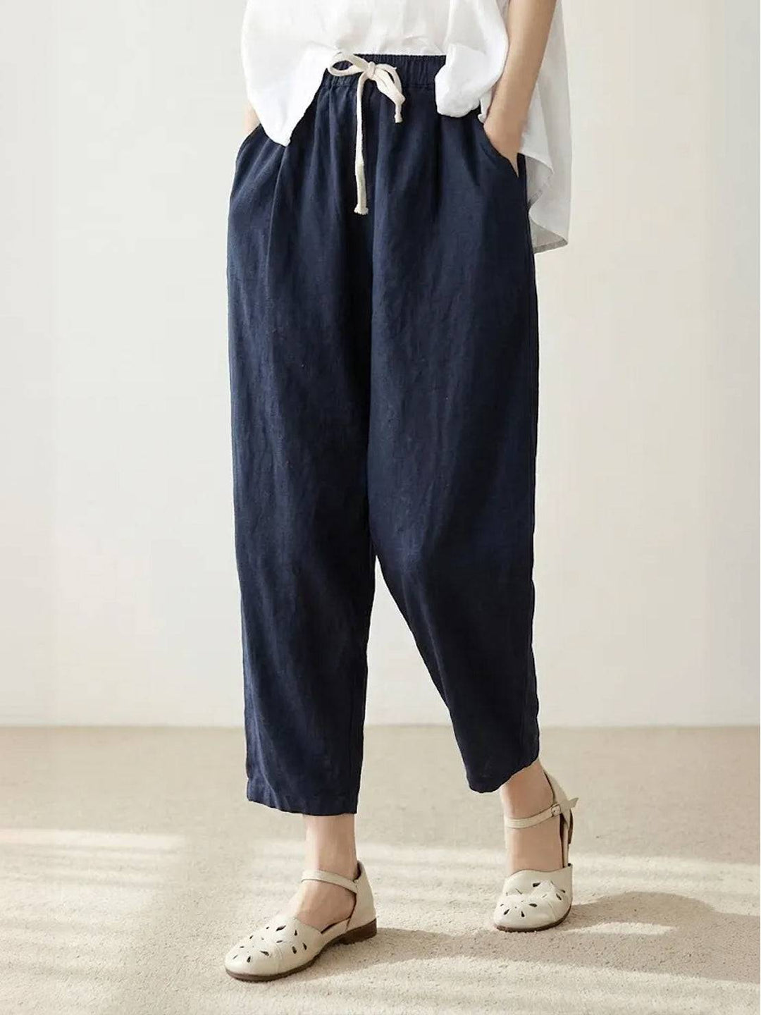 Mila | Straight Leg Pants With Drawstring Waist