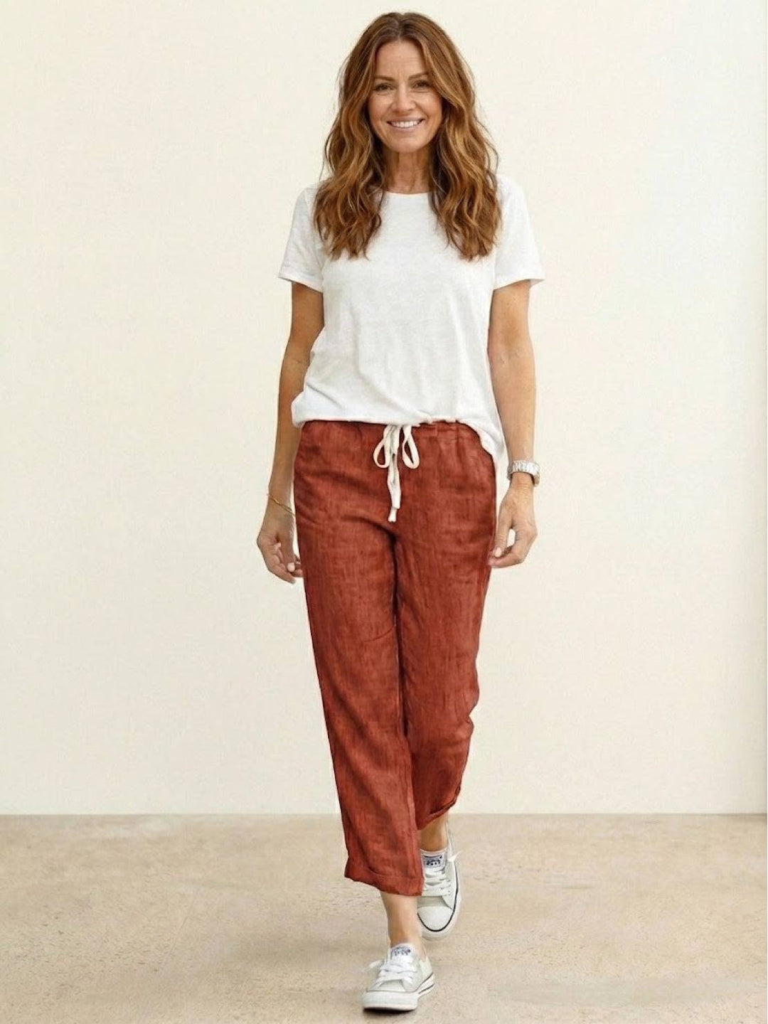Mila | Straight Leg Pants With Drawstring Waist