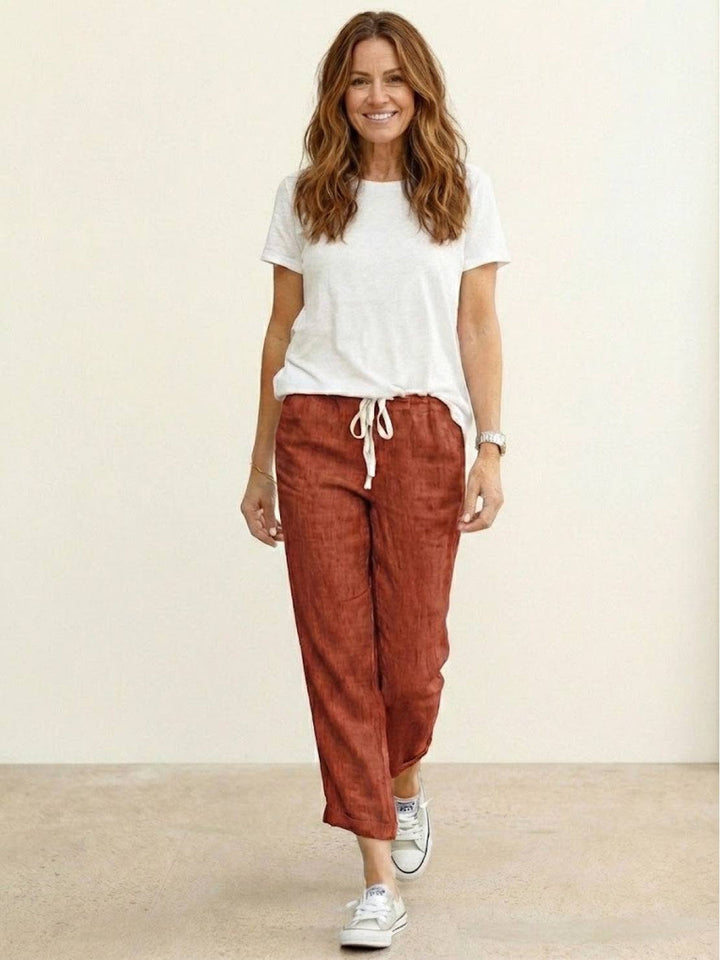 Mila | Straight Leg Pants With Drawstring Waist