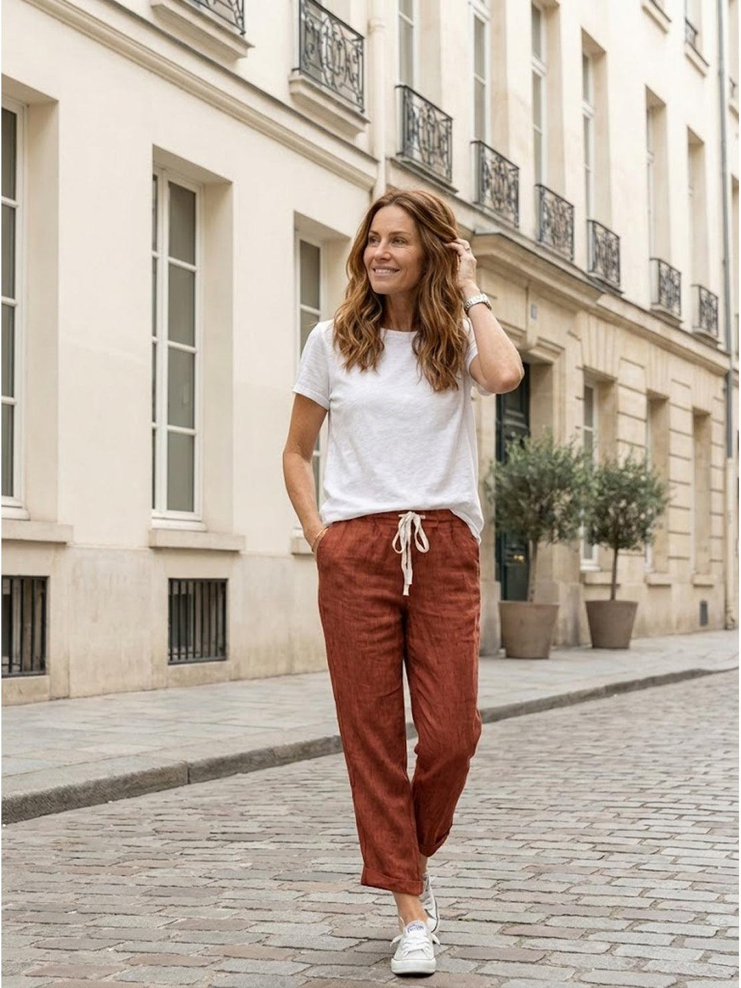 Mila | Straight Leg Pants With Drawstring Waist