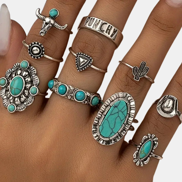 Milani | Boho Western Ring Set with Stone Accents