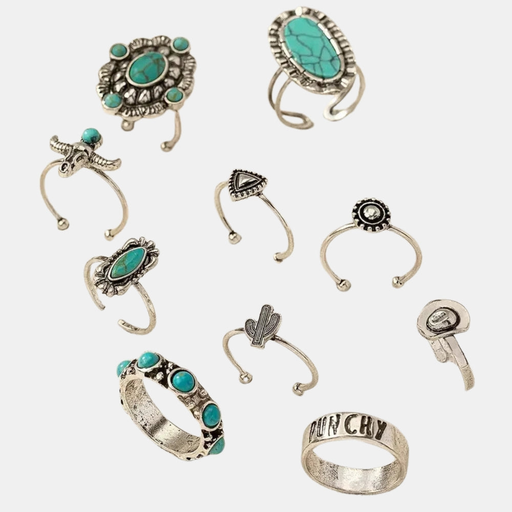 Milani | Boho Western Ring Set with Stone Accents