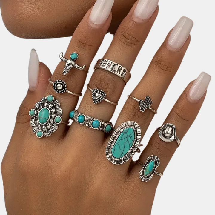 Milani | Boho Western Ring Set with Stone Accents