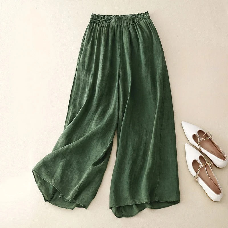 Mira | Wide Leg Pull On Pants with Elastic Waist