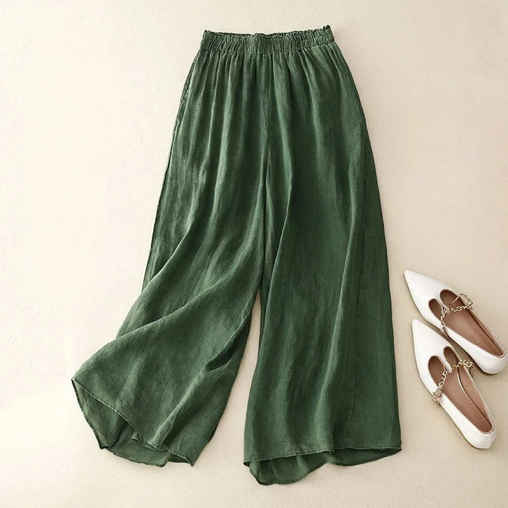 Mira | Wide Leg Pull On Pants with Elastic Waist