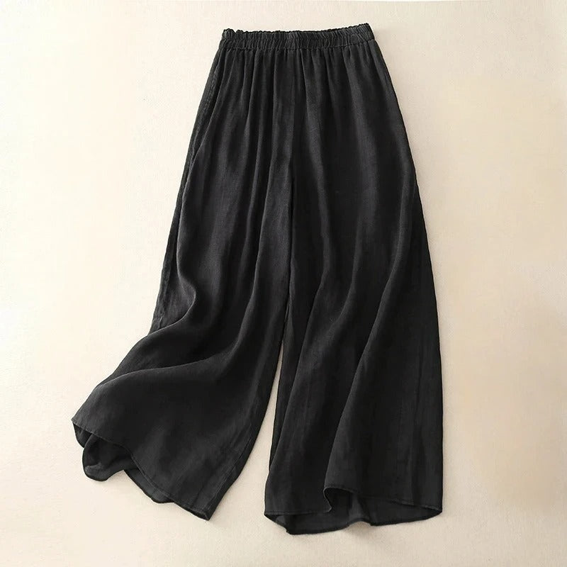 Mira | Wide Leg Pull On Pants with Elastic Waist