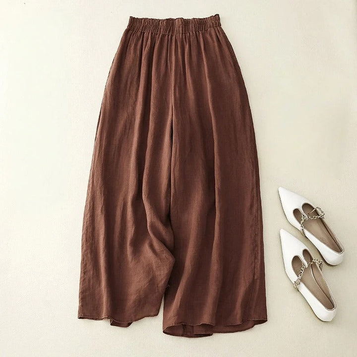 Mira | Wide Leg Pull On Pants with Elastic Waist