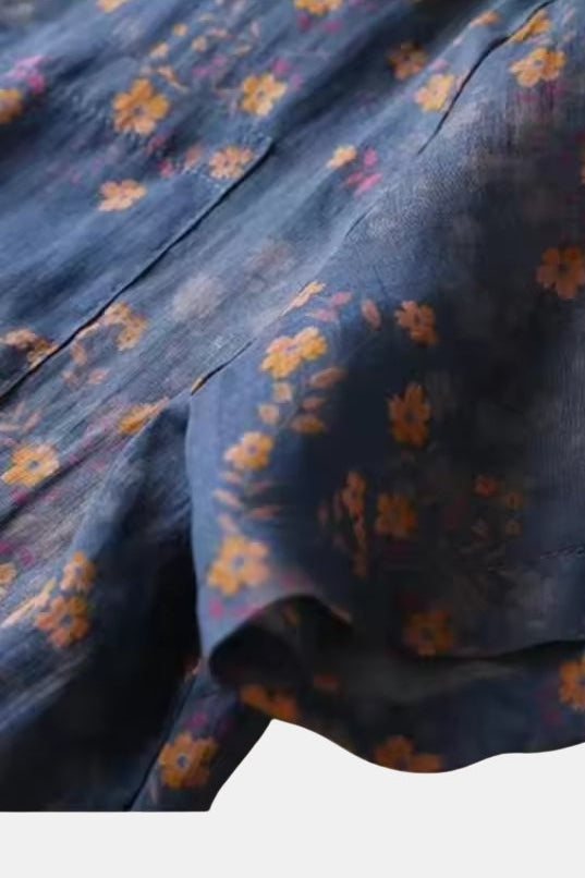 Mirella | Floral Short Sleeve Blouse with Collar
