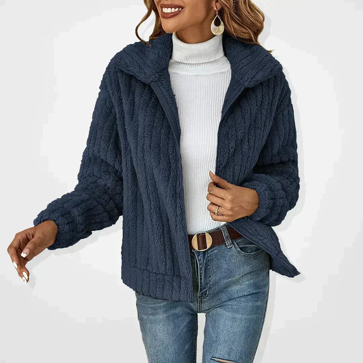 Mirezza | Zip Front Plush Jacket