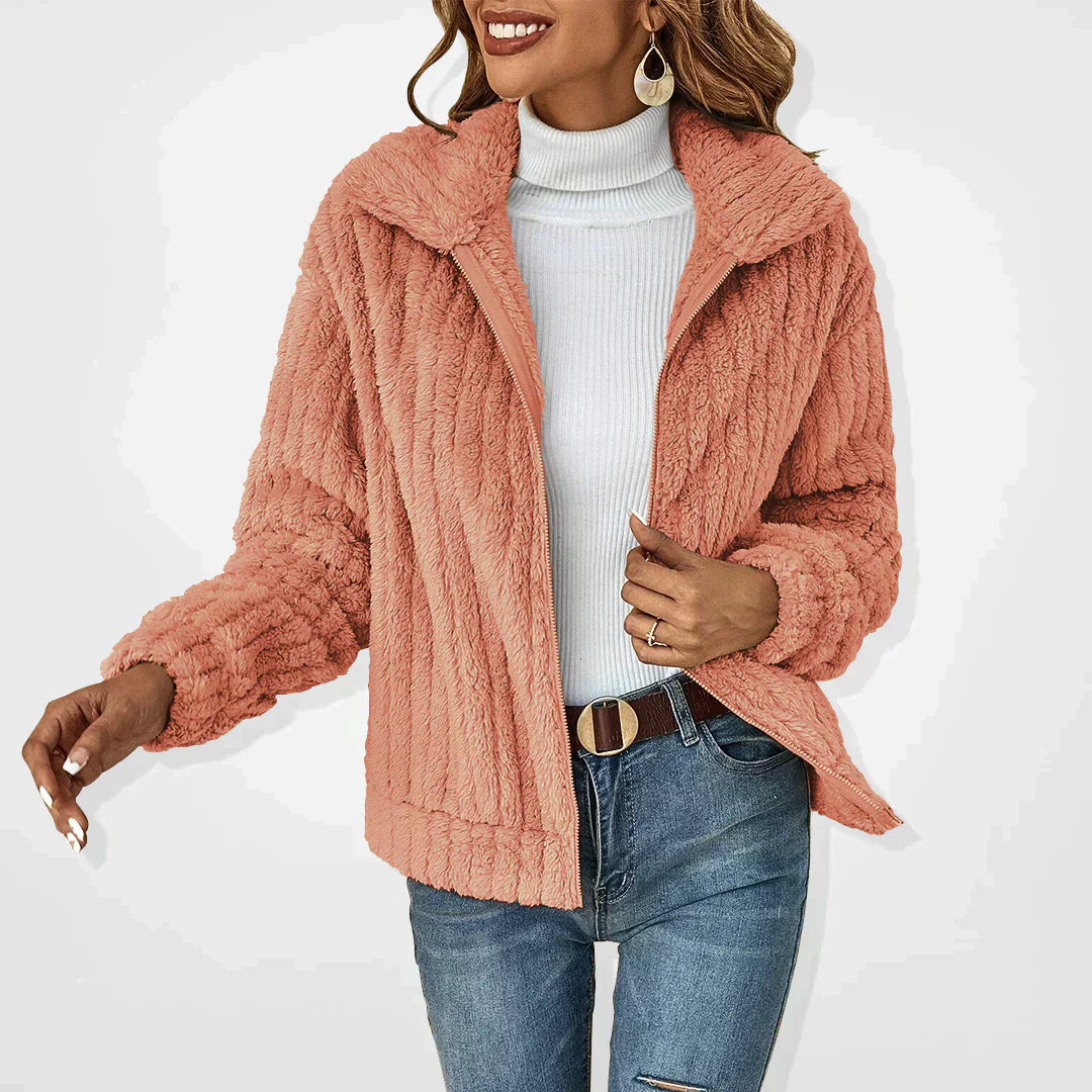 Mirezza | Zip Front Plush Jacket
