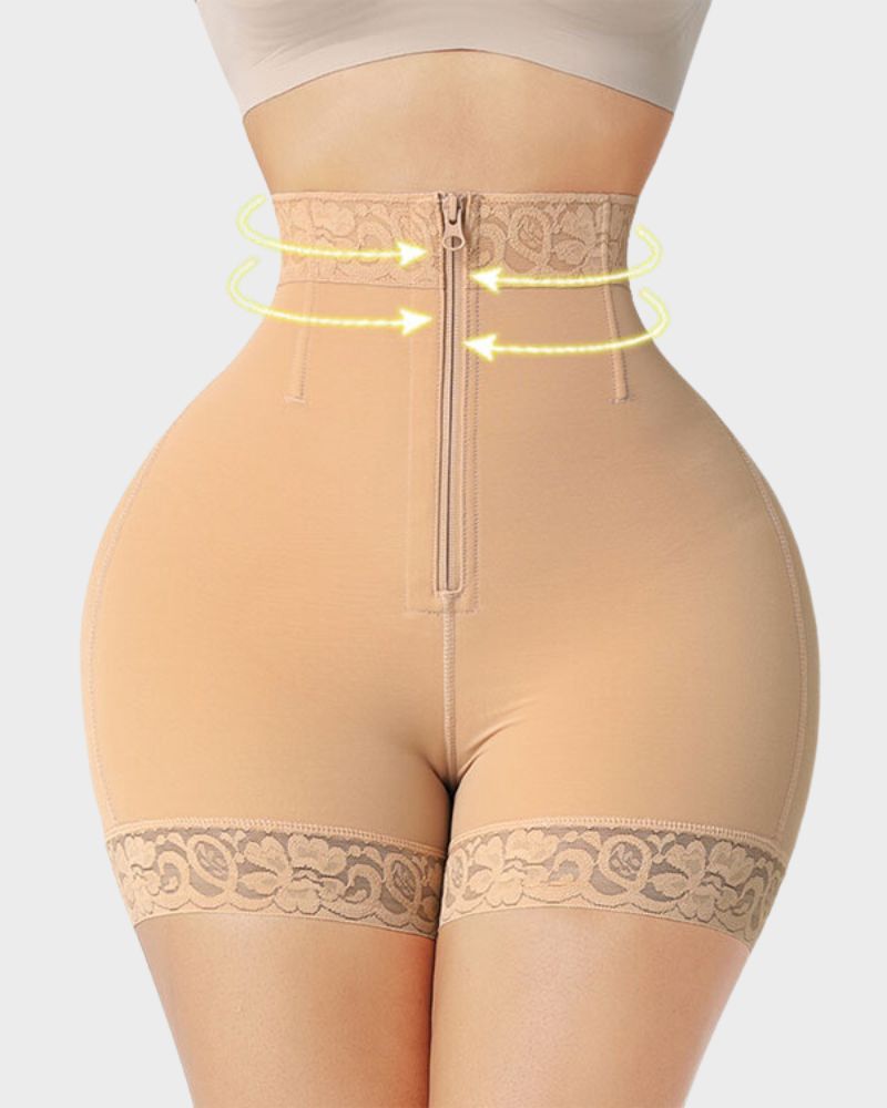 Monica | High Waist Shapewear Shorts With Zip Front