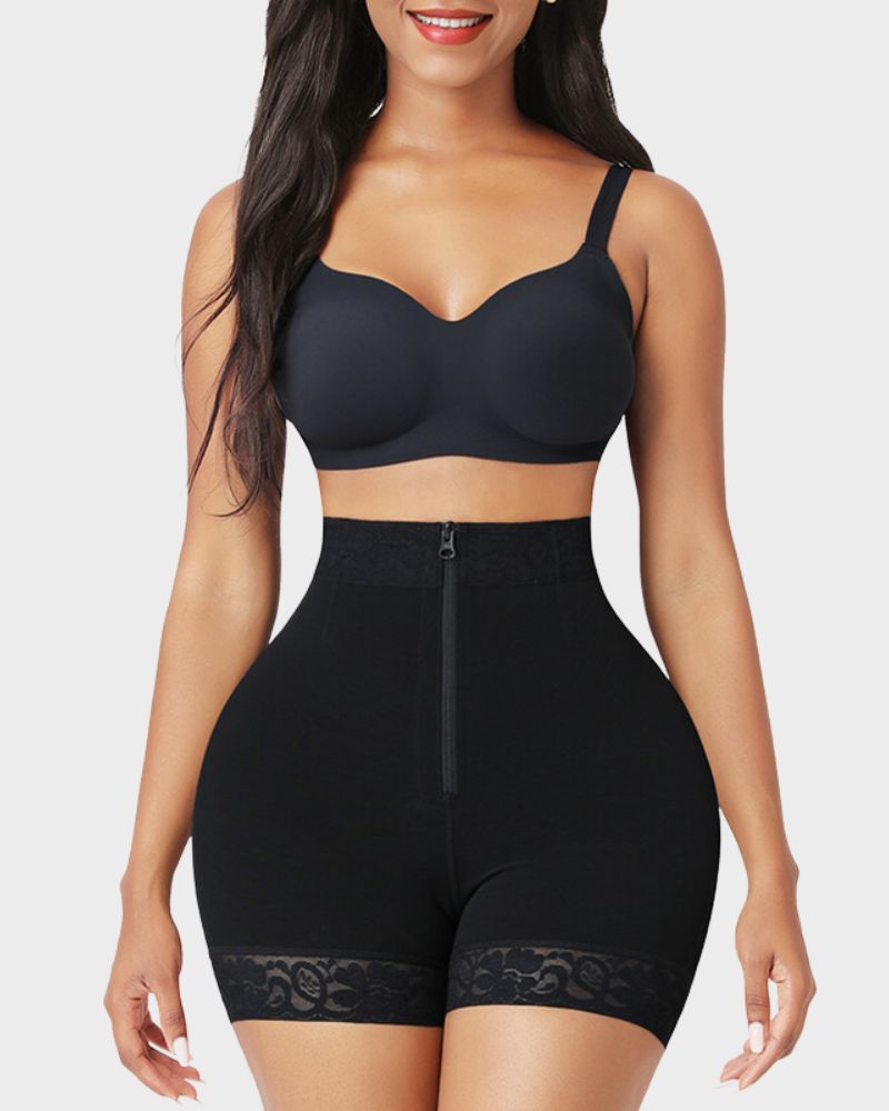 Monica | High Waist Shapewear Shorts With Zip Front