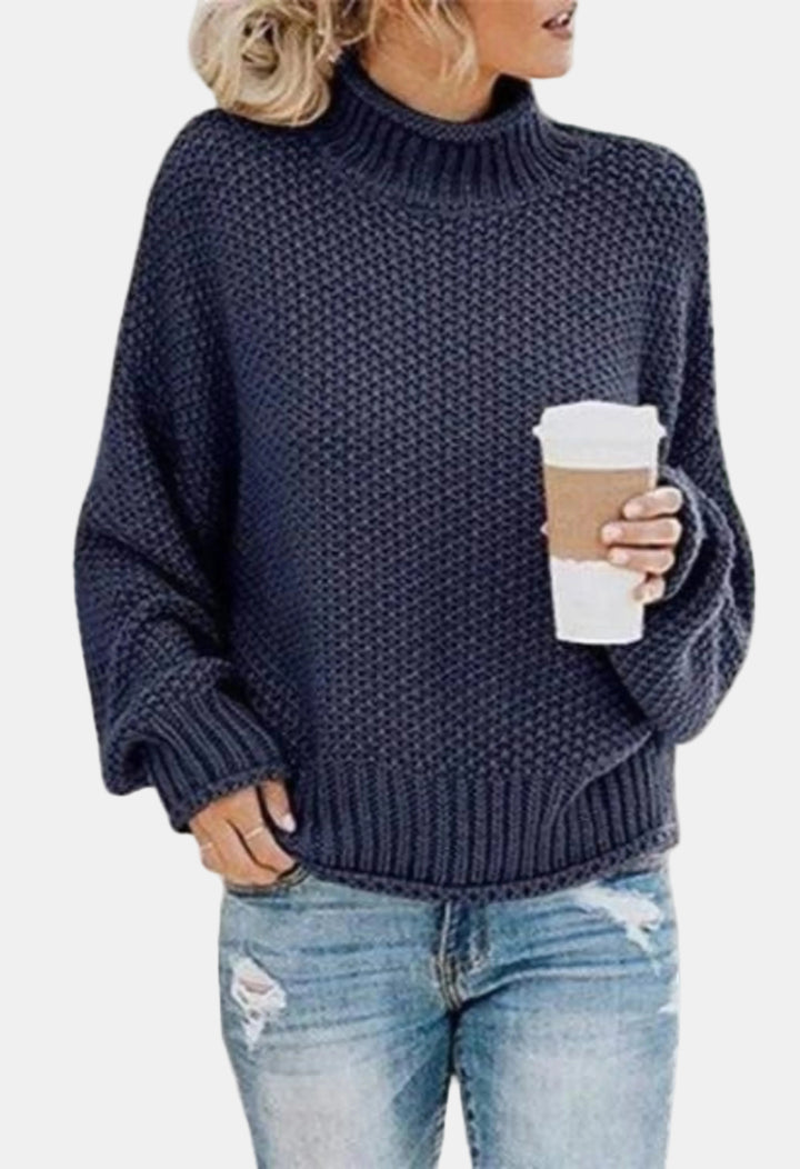 Monroe | Textured Turtleneck Knit Sweater