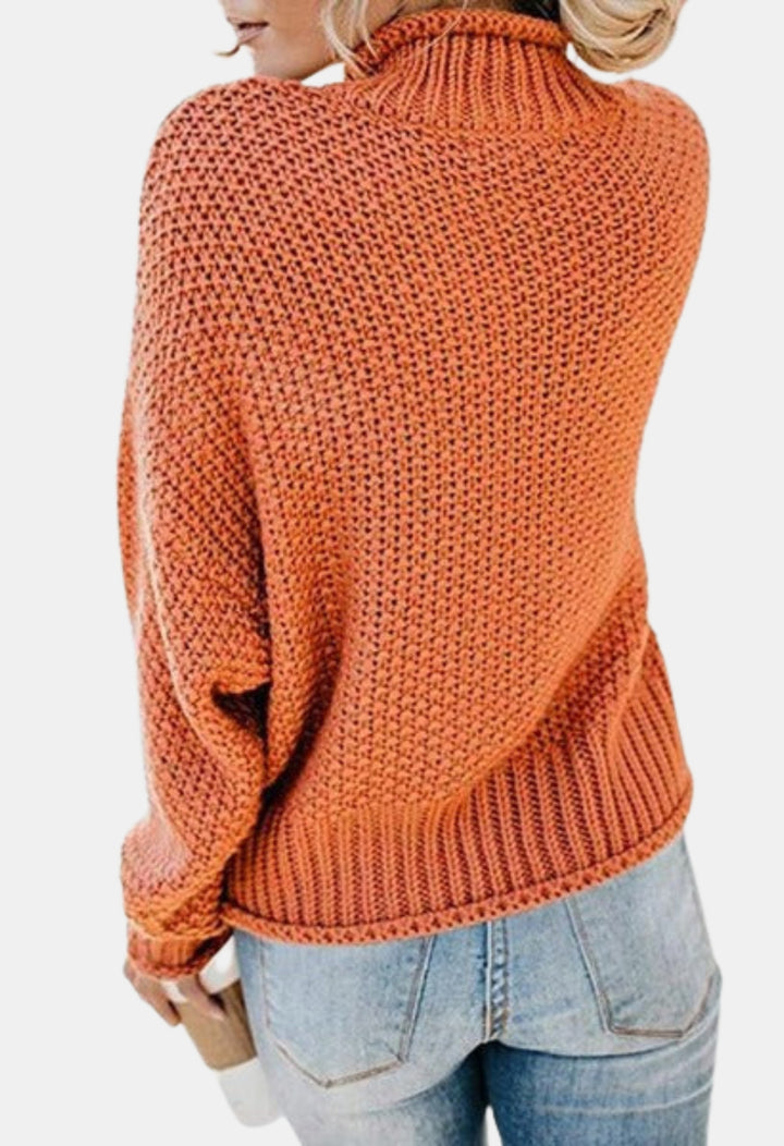 Monroe | Textured Turtleneck Knit Sweater