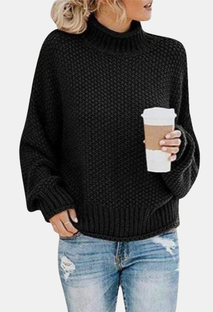 Monroe | Textured Turtleneck Knit Sweater
