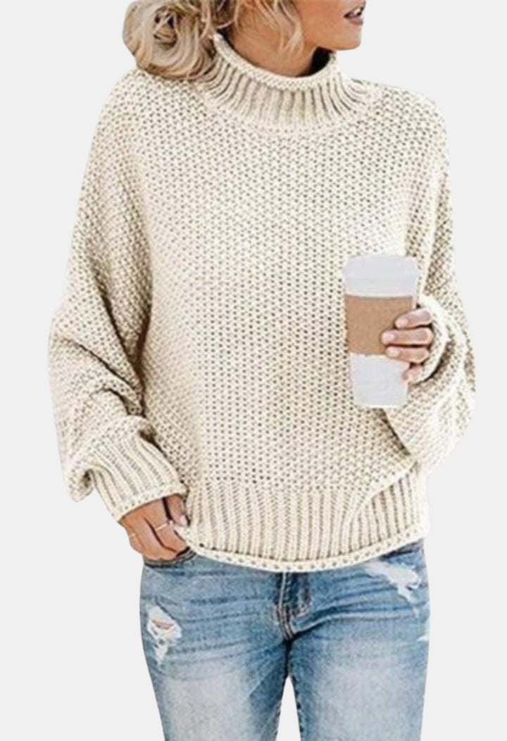 Monroe | Textured Turtleneck Knit Sweater