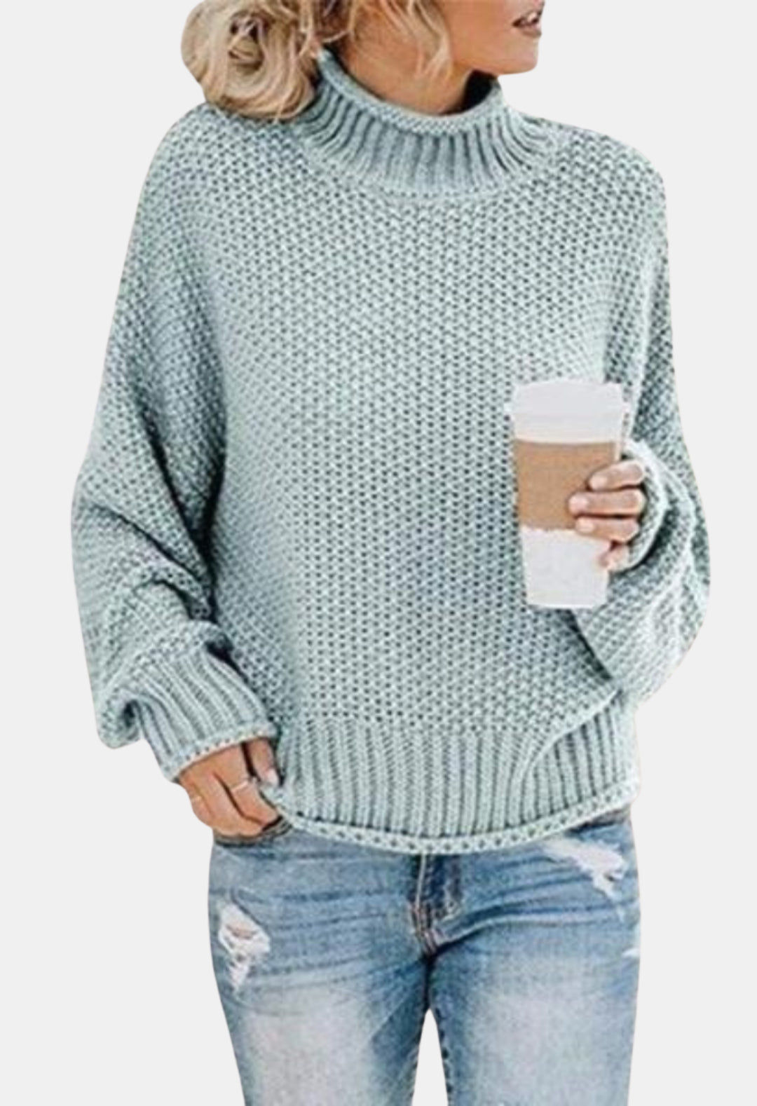 Monroe | Textured Turtleneck Knit Sweater