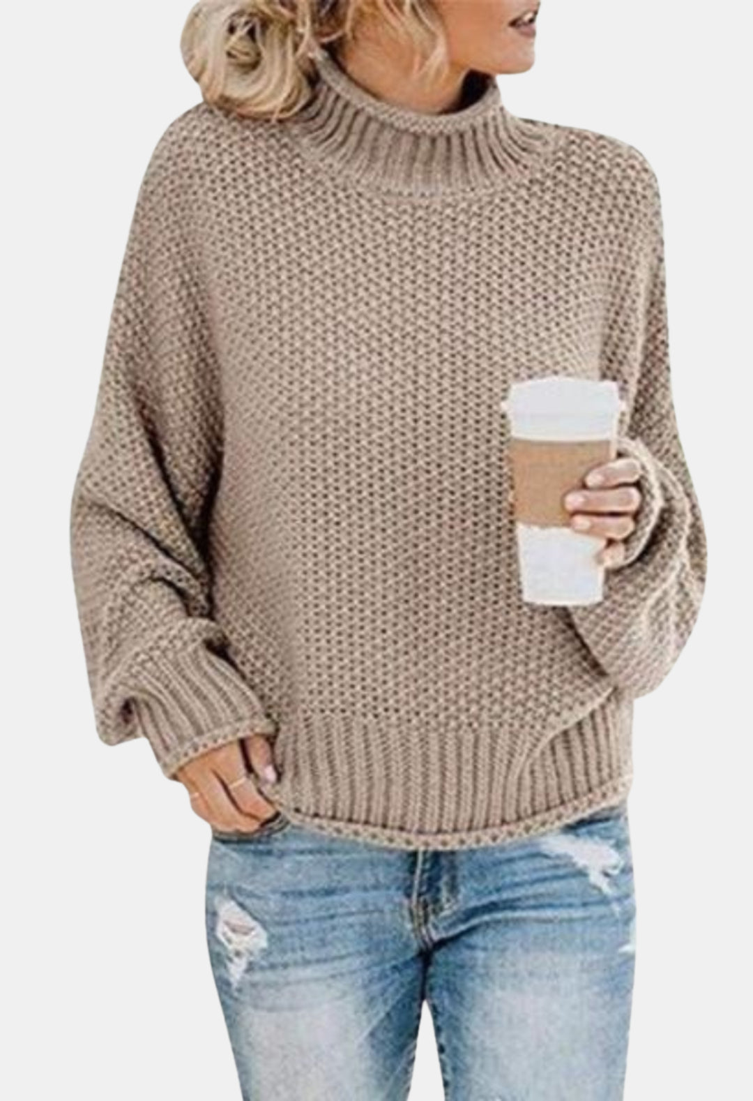 Monroe | Textured Turtleneck Knit Sweater