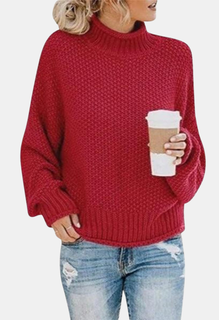 Monroe | Textured Turtleneck Knit Sweater