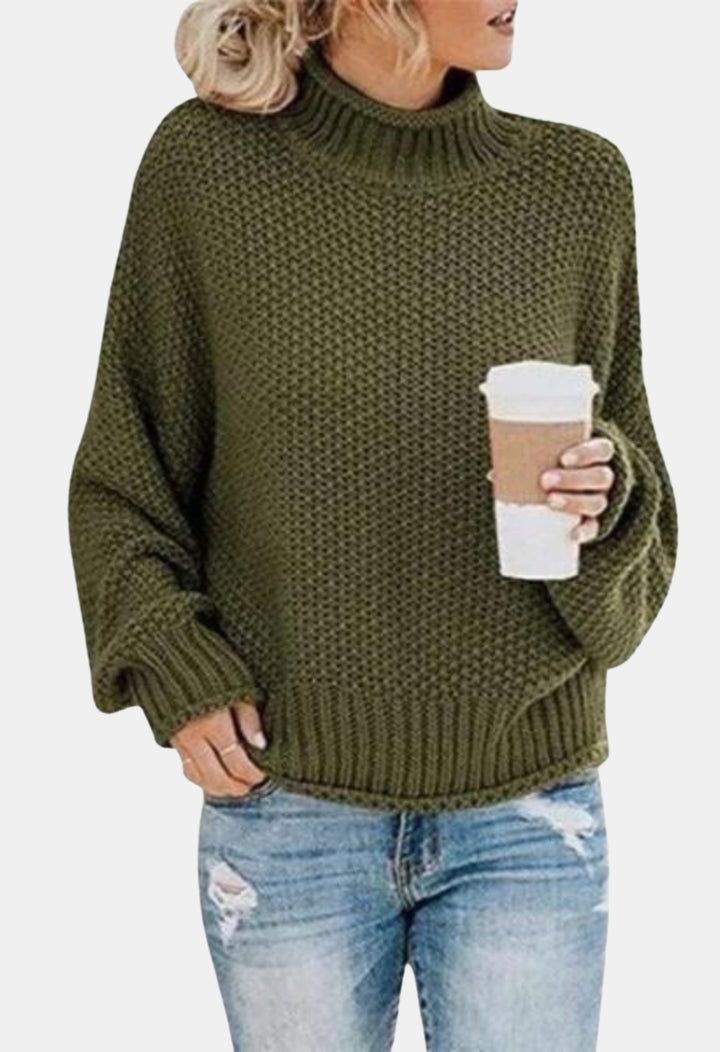 Monroe | Textured Turtleneck Knit Sweater