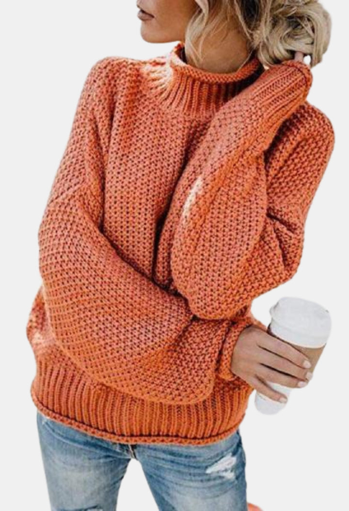 Monroe | Textured Turtleneck Knit Sweater