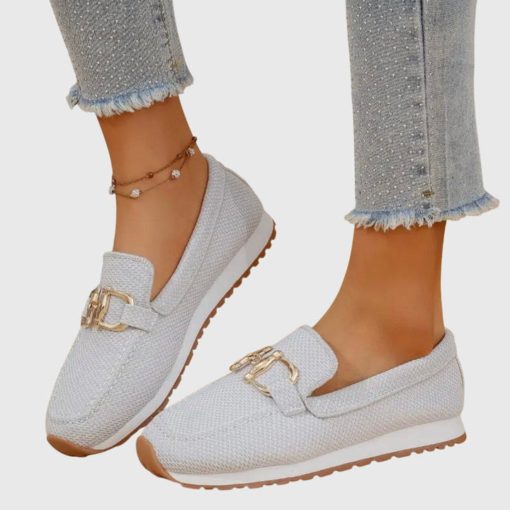 Naomi | Chic Slip On Loafers with Chain Detail