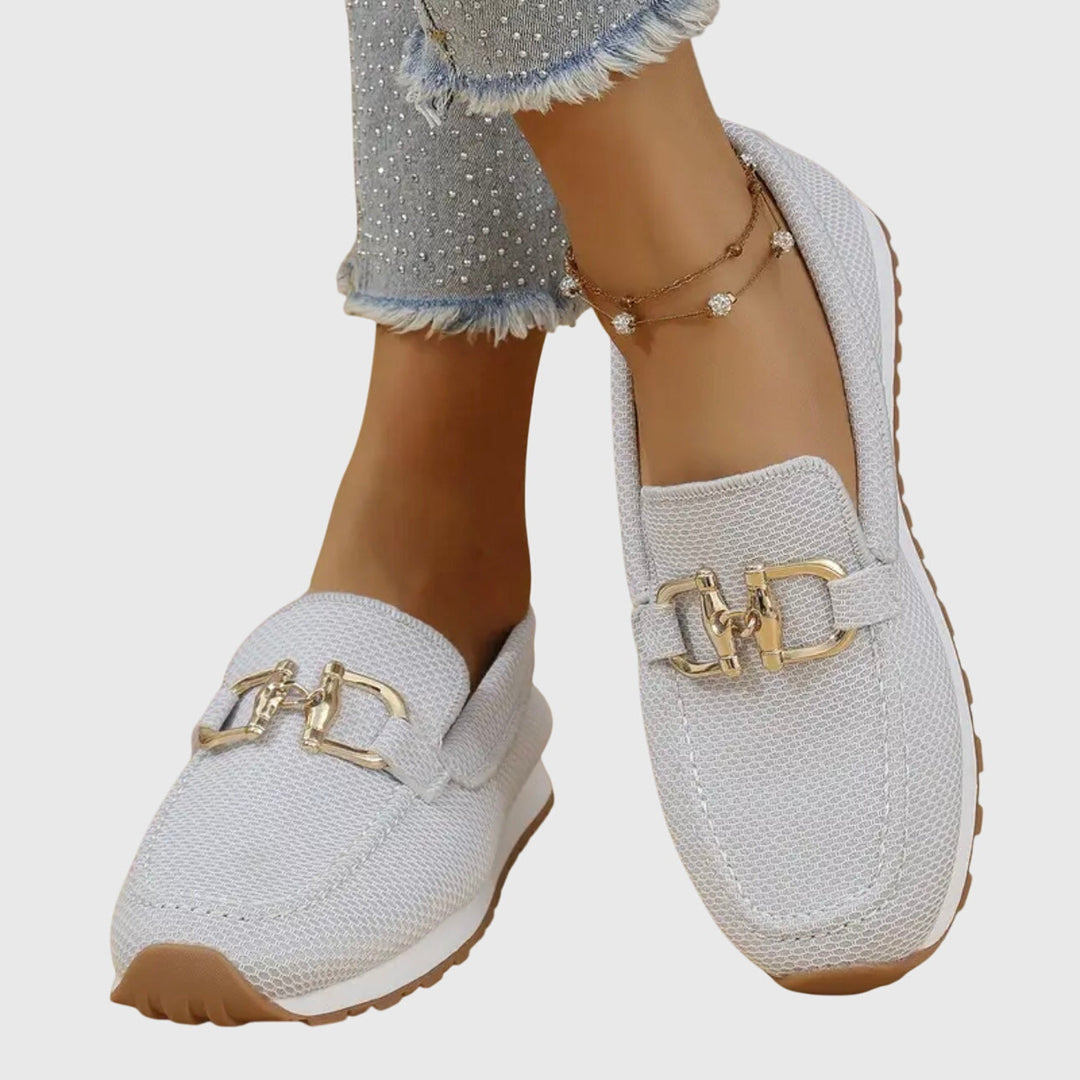 Naomi | Chic Slip On Loafers with Chain Detail