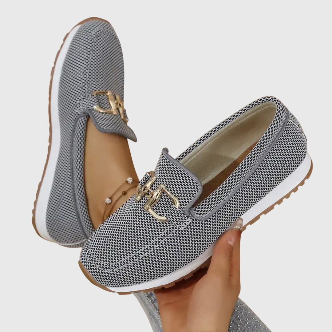Naomi | Chic Slip On Loafers with Chain Detail