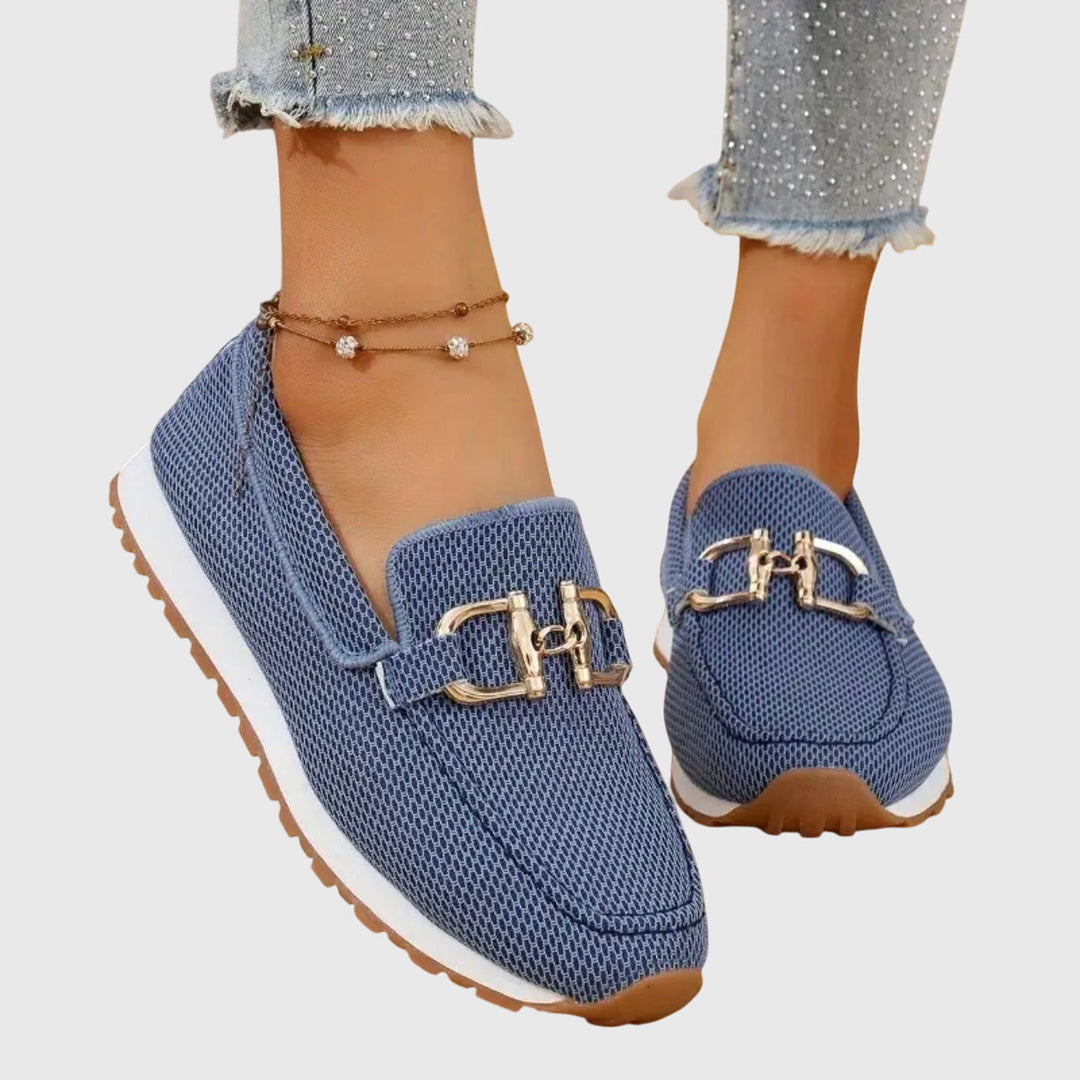 Naomi | Chic Slip On Loafers with Chain Detail