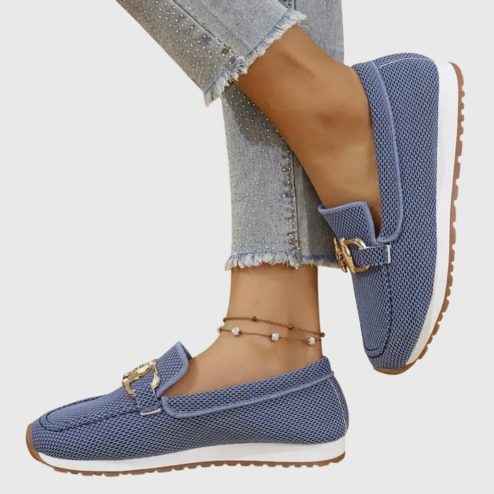 Naomi | Chic Slip On Loafers with Chain Detail