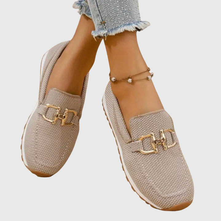 Naomi | Chic Slip On Loafers with Chain Detail