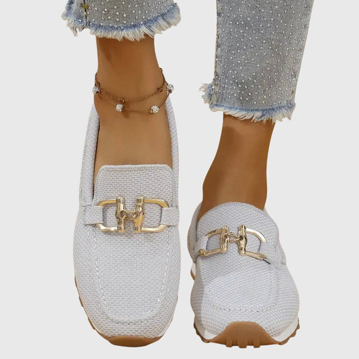 Naomi | Chic Slip On Loafers with Chain Detail