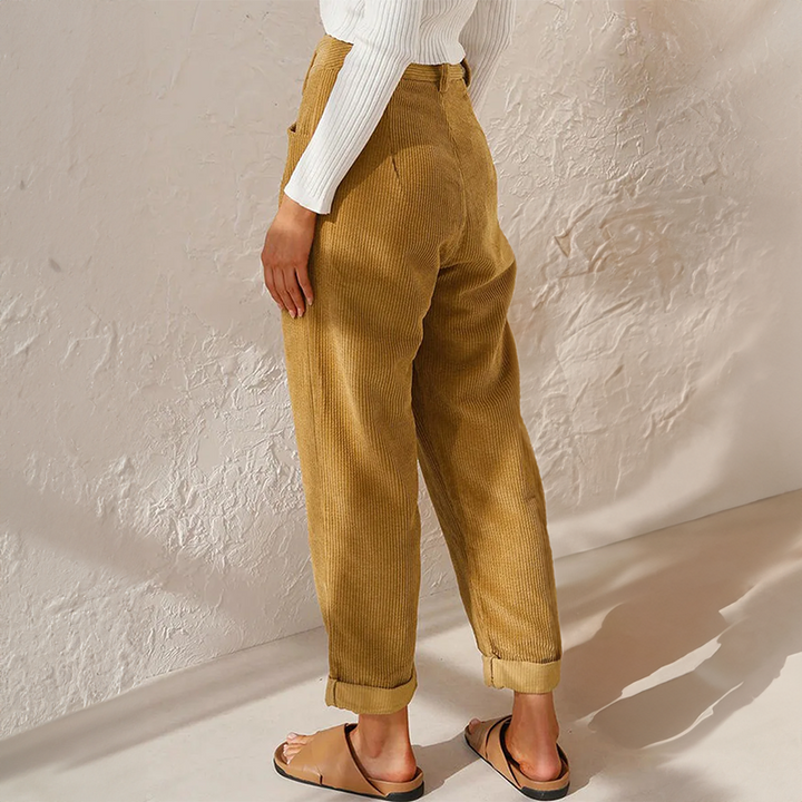 Naomi | Pleated Straight Leg Pants with Tie Waist