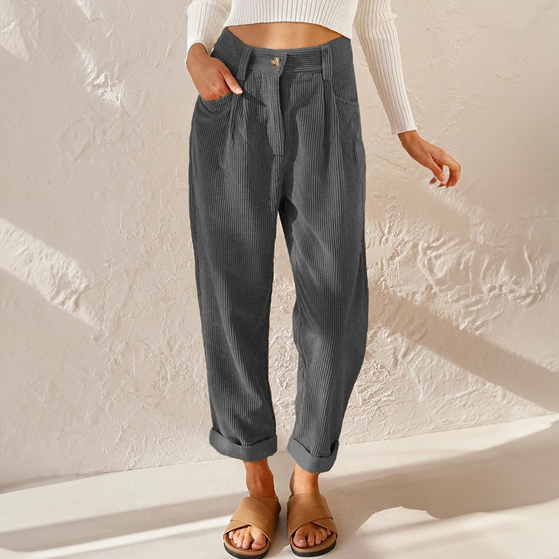 Naomi | Pleated Straight Leg Pants with Tie Waist