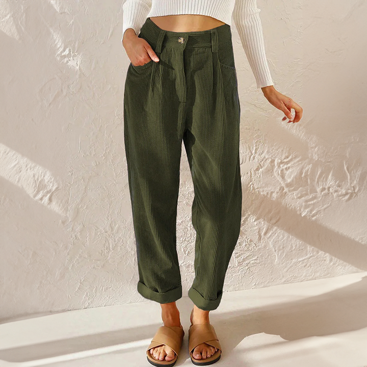 Naomi | Pleated Straight Leg Pants with Tie Waist