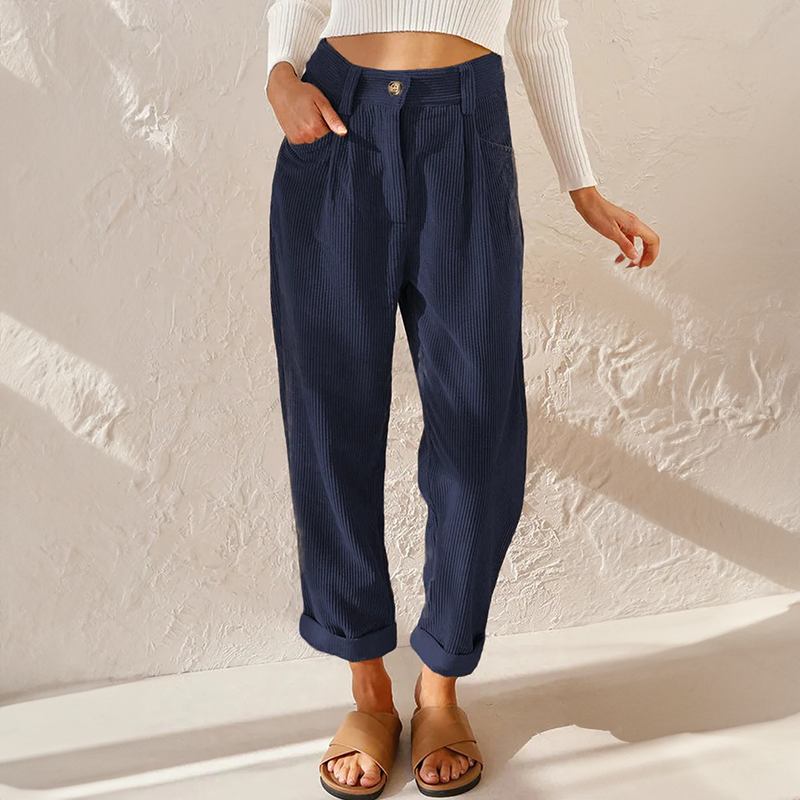 Naomi | Pleated Straight Leg Pants with Tie Waist