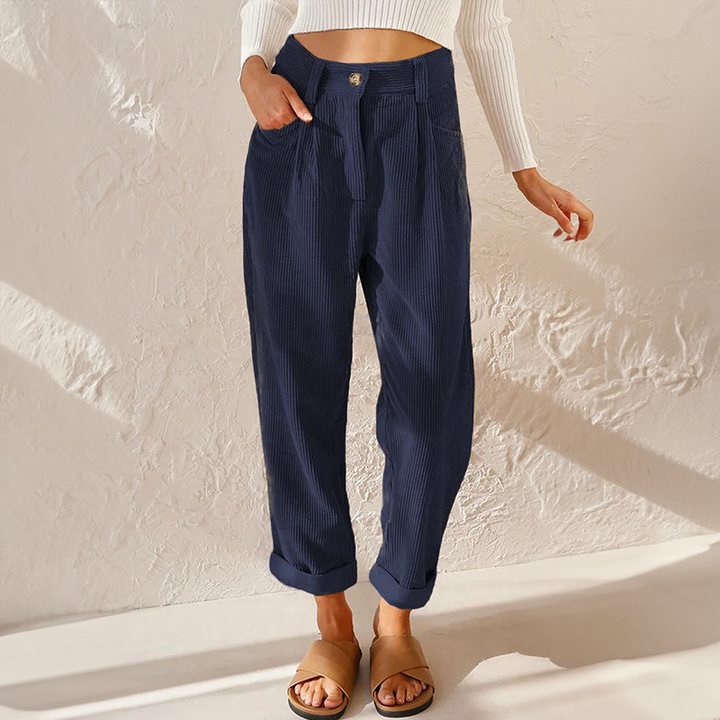 Naomi | Pleated Straight Leg Pants with Tie Waist