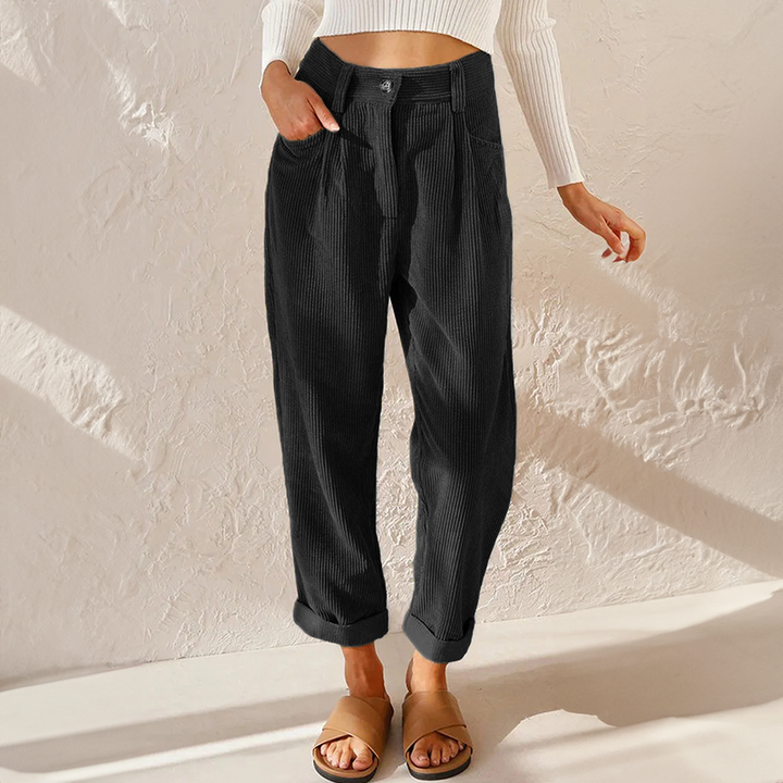 Naomi | Pleated Straight Leg Pants with Tie Waist