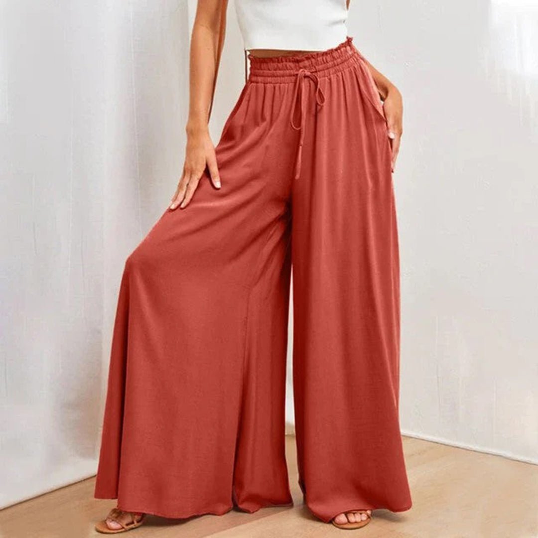Naomi | Wide Leg Pants With Smocked Waist
