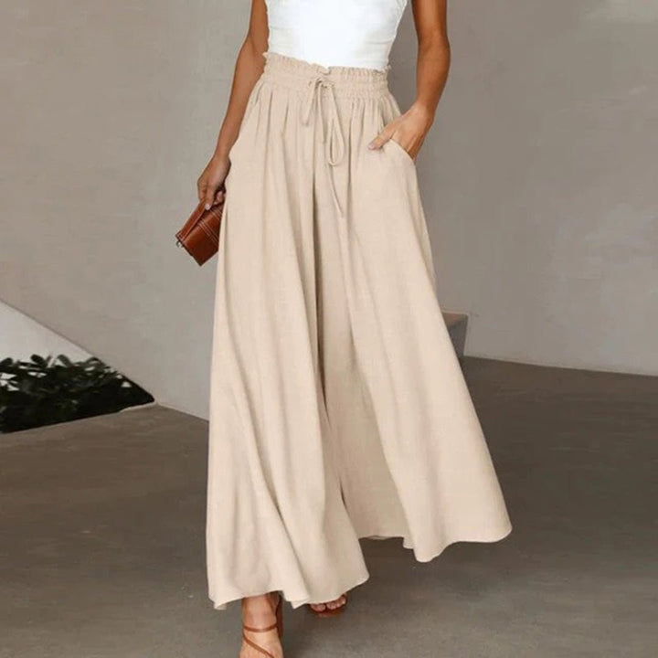 Naomi | Wide Leg Pants With Smocked Waist
