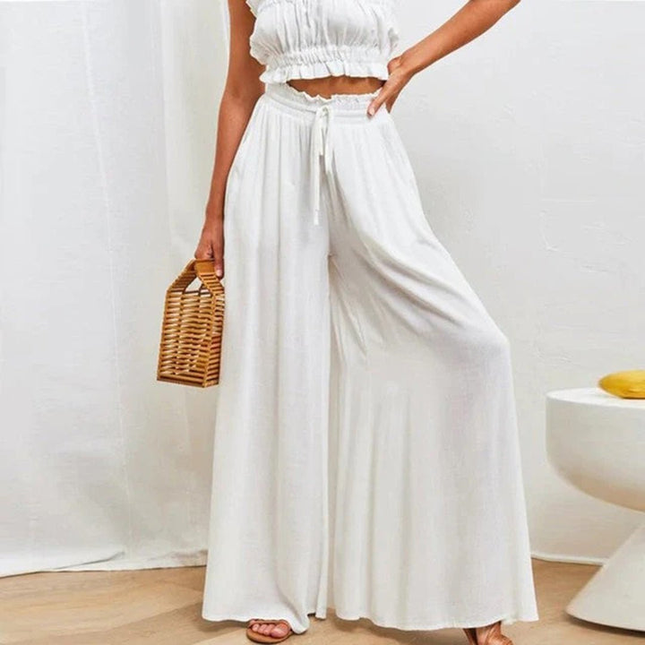Naomi | Wide Leg Pants With Smocked Waist