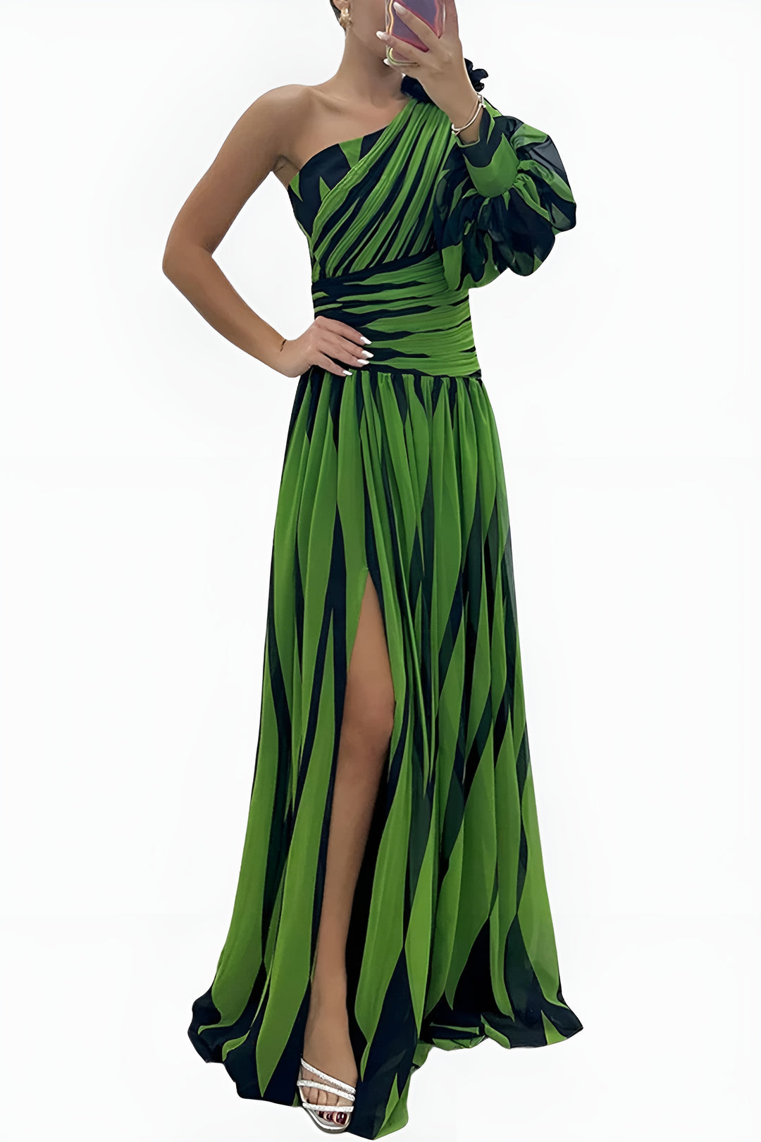 Naryvella | Wedding Guest One Shoulder Pleated Maxi Dress