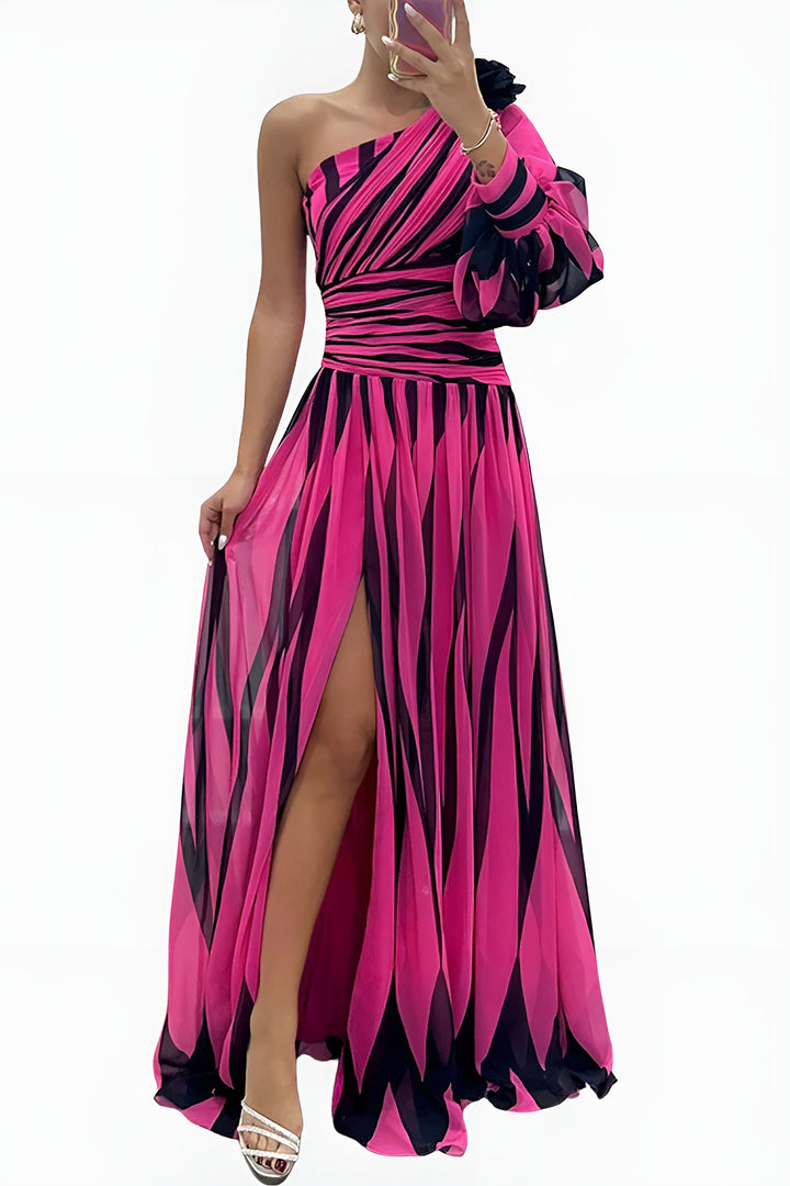 Naryvella | Wedding Guest One Shoulder Pleated Maxi Dress