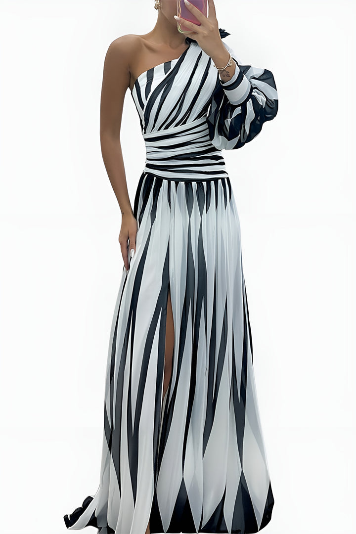 Naryvella | Wedding Guest One Shoulder Pleated Maxi Dress