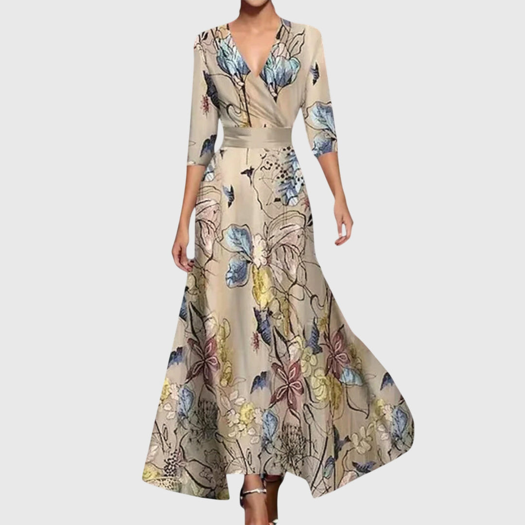 Natalie | Chic Floral Wrap Maxi Dress