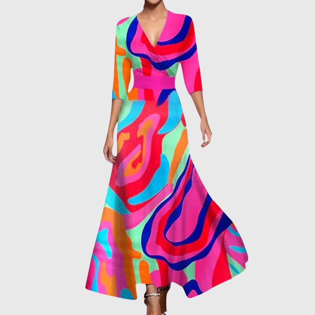 Natalie | Chic Floral Wrap Maxi Dress