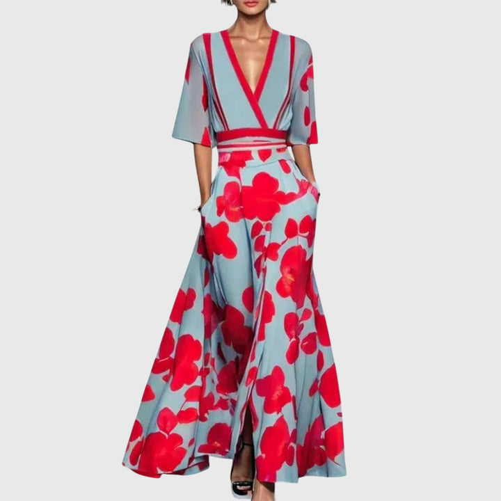 Natalie | Chic Floral Wrap Maxi Dress