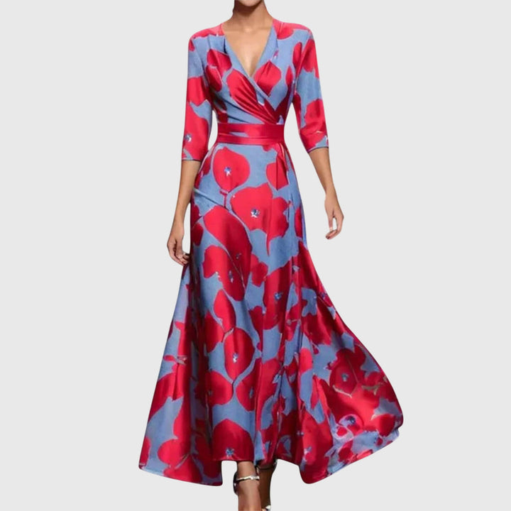 Natalie | Chic Floral Wrap Maxi Dress